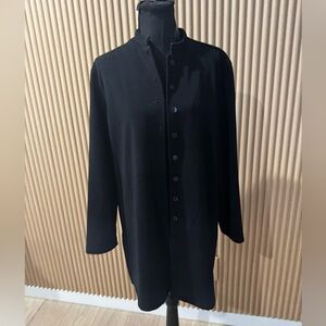 Chico's Dark Black Button-Down Coat Size 2